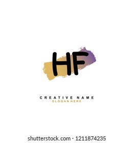 H F HF Initial abstract logo concept vector