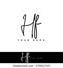 H F HF  Initial letter handwriting and signature logo.	

