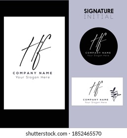  H F HF Initial letter handwriting and signature logo. Beauty vector initial logo .Fashion, boutique, floral and botanical