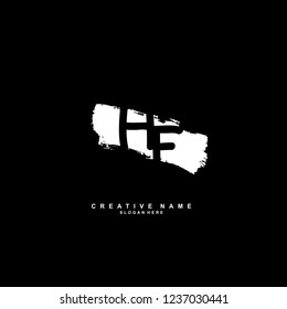 H F HF Initial logo template vector. Letter logo concept