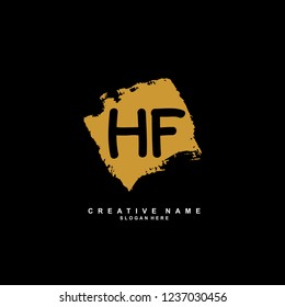 H F HF Initial logo template vector. Letter logo concept