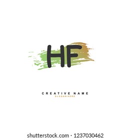 H F HF Initial logo template vector. Letter logo concept