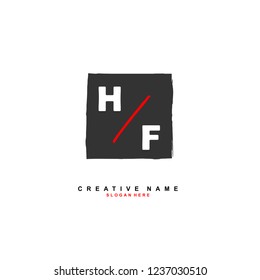 H F HF Initial logo template vector. Letter logo concept