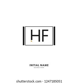 H F HF Initial logo letter with minimalist concept. Vector with scandinavian style logo.