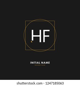 H F HF Initial logo letter with minimalist concept. Vector with scandinavian style logo.