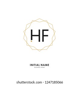 H F HF Initial logo letter with minimalist concept. Vector with scandinavian style logo.