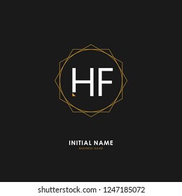 H F HF Initial logo letter with minimalist concept. Vector with scandinavian style logo.