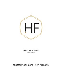 H F HF Initial logo letter with minimalist concept. Vector with scandinavian style logo.