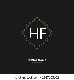 H F HF Initial logo letter with minimalist concept. Vector with scandinavian style logo.