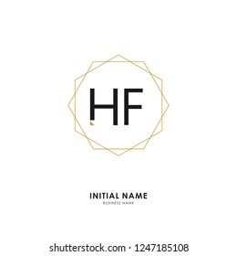 H F HF Initial logo letter with minimalist concept. Vector with scandinavian style logo.