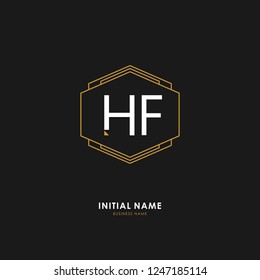 H F HF Initial logo letter with minimalist concept. Vector with scandinavian style logo.