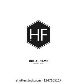 H F HF Initial logo letter with minimalist concept. Vector with scandinavian style logo.