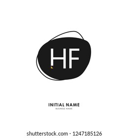 H F HF Initial logo letter with minimalist concept. Vector with scandinavian style logo.