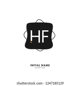 H F HF Initial logo letter with minimalist concept. Vector with scandinavian style logo.