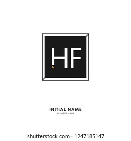 H F HF Initial logo letter with minimalist concept. Vector with scandinavian style logo.