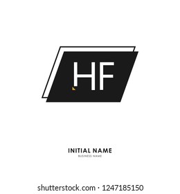 H F HF Initial logo letter with minimalist concept. Vector with scandinavian style logo.