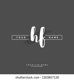 H F HF Initial logo template vector. Letter logo concept
