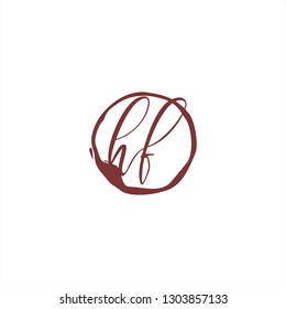 H F HF Initial logo template vector. Letter logo concept