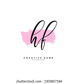 H F HF Initial logo template vector. Letter logo concept