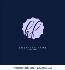 H F HF Initial logo template vector. Letter logo concept