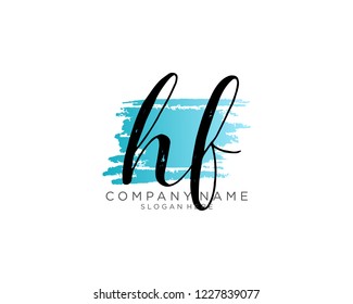H F Initial handwriting logo vector