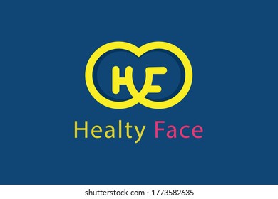H F Initial Logo Vector Design With Circle