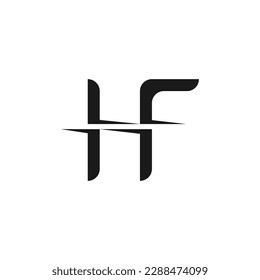 H + F Initials monogram logo, simple logo design