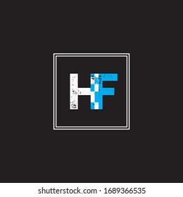 H F letter logo vector design