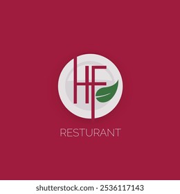  H, F Buchstaben Vektor Logo Restaurant, Hotel, Café