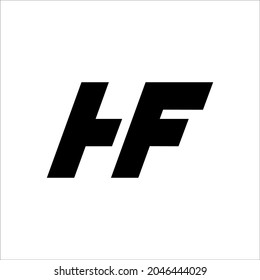 H and F logo vector template sign