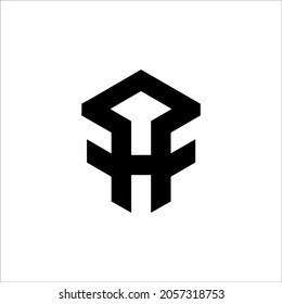 Vektor-Vorlagenzeichen H und F mit Logo