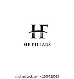 h f pillar logo icon designs vector