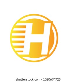 h fast letter logo