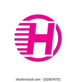 h fast letter logo