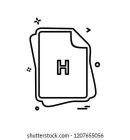 H file type icon design vector