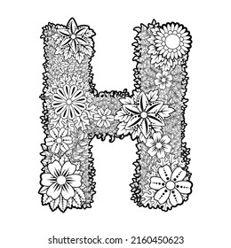 H Blumenbrief einzeln auf Vektorgrafik