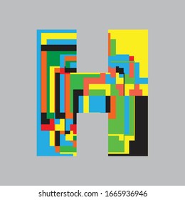 Abstraktes Design der Schrift "h"