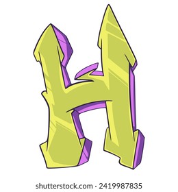 H Font Graffiti. Lettering Hiphop Font