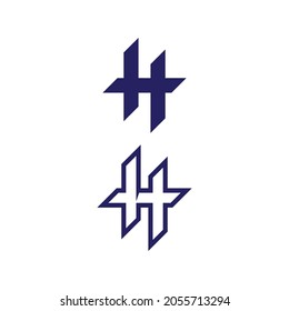 H font and letter design logo alphabet vector sign identity