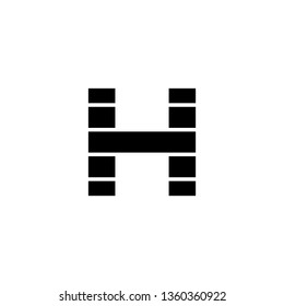 H Font logo. Modern design vector font for title, header, lettering. Corporate Vector abc technology typeface. 