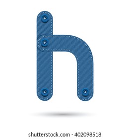 h font vector with blue Jeans Isolate  on White background