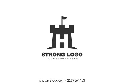 H FORTRESS logo design inspiration. Vector letter template design for brand.
