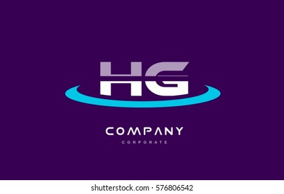 h g hg cyan magenta blue letter combination alphabet vector company logo icon sign design template 