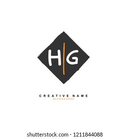 H G HG Initial abstract logo concept vector
