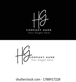 H G HG Initial letter handwriting and signature logo. Beauty vector initial logo .Fashion, boutique, floral and botanical