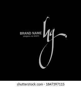 h g hg initial letter handwriting and signature logo