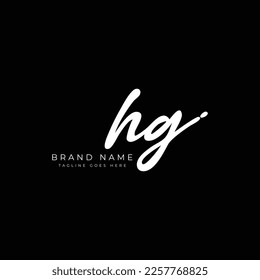H, G, HG Anfangsbuchstaben, Handschrift und Unterschrift, Vektorlogo