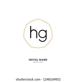 H G HG Initial logo letter with minimalist concept. Vector with scandinavian style logo.