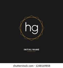 H G HG Initial logo letter with minimalist concept. Vector with scandinavian style logo.