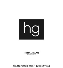 H G HG Initial logo letter with minimalist concept. Vector with scandinavian style logo.